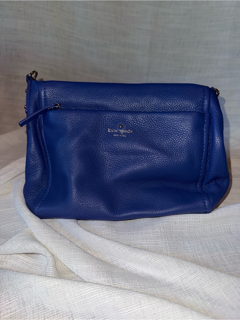 kate spade cobalt blue pebbled leather shoulder bag